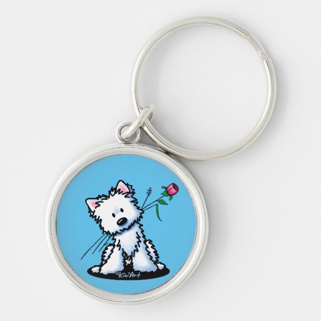 KiniArt Westie Terrier Key Ring (Front)
