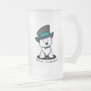 KiniArt Westie Terrier St. Paddy's Frosted Glass Beer Mug