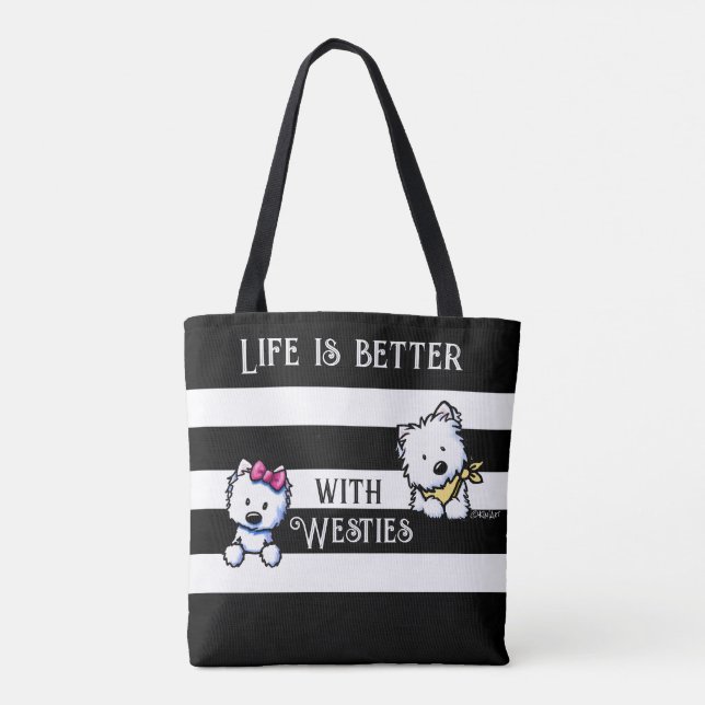 KiniArt Westie Terriers Tote Bag (Back)