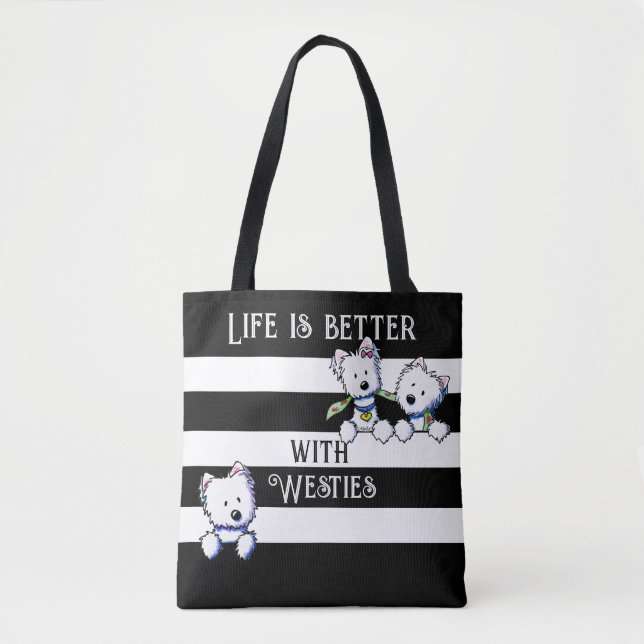 KiniArt Westie Terriers Tote Bag (Front)