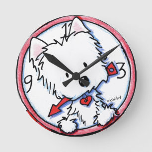 KiniArt Westie Time Round Clock