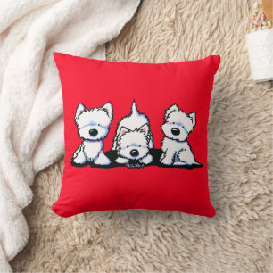 KiniArt Westie Trio Cushion