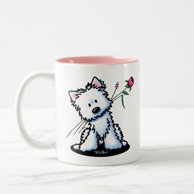 KiniArt Westie Two-Tone Coffee Mug (Left)
