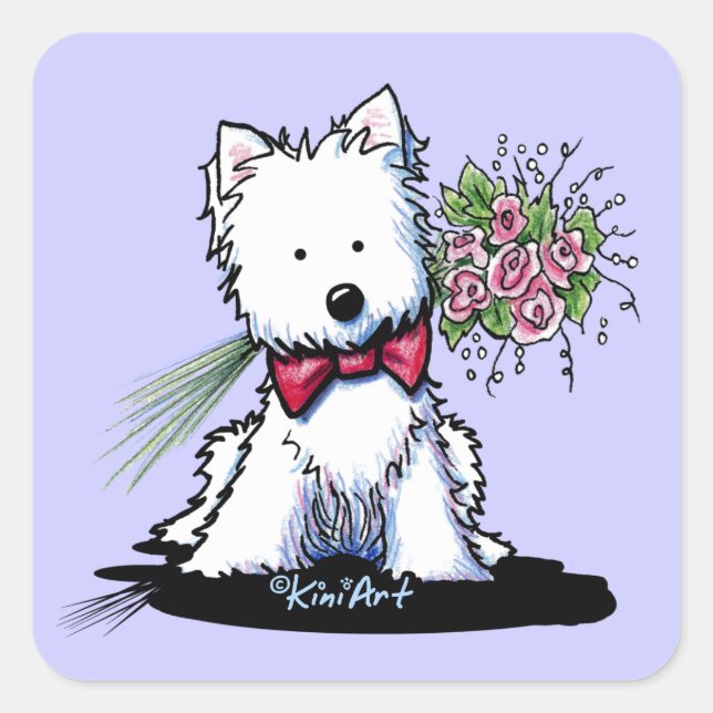 KiniArt Westie Valentine Stickers (Front)