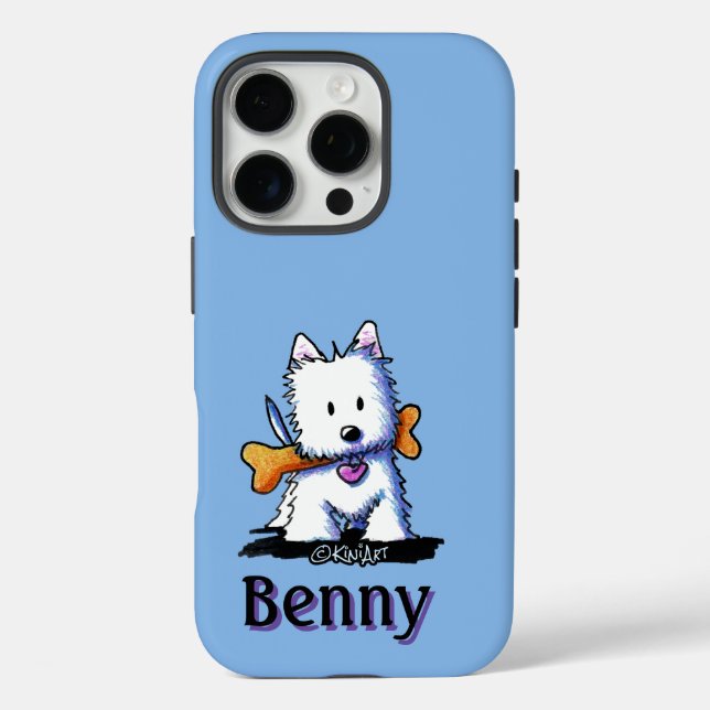 KiniArt™ Westie with Bone Case-Mate iPhone Case (Back)
