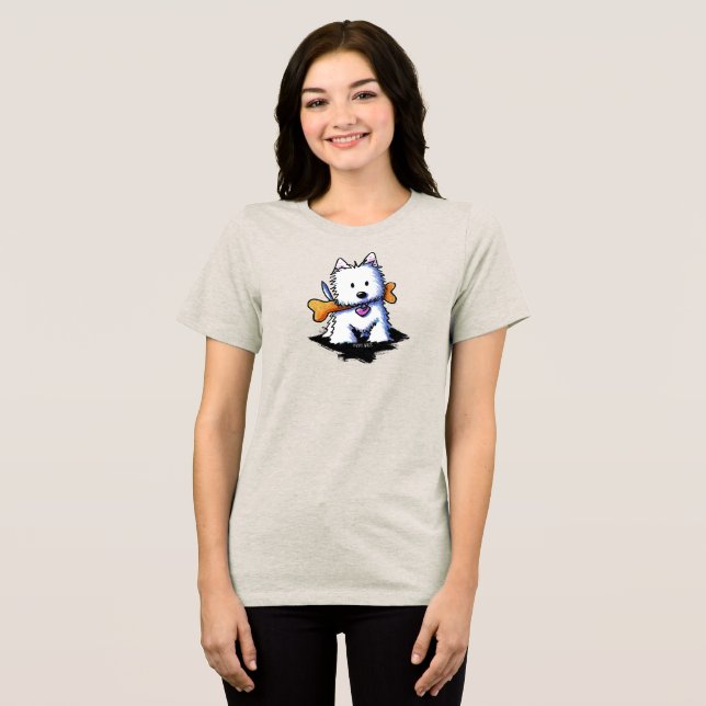 KiniArt Westie with Bone Tri-Blend Shirt (Front Full)