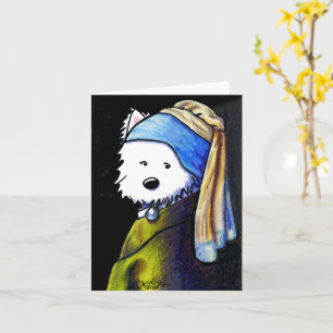 KiniArt Westie with Pearl Earring Card