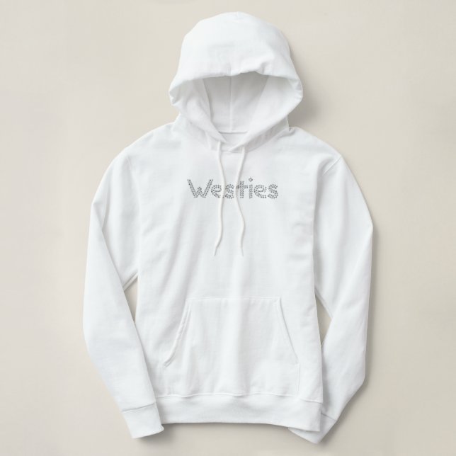 KiniArt Westies Rhinestone Hoodie (Design Front)