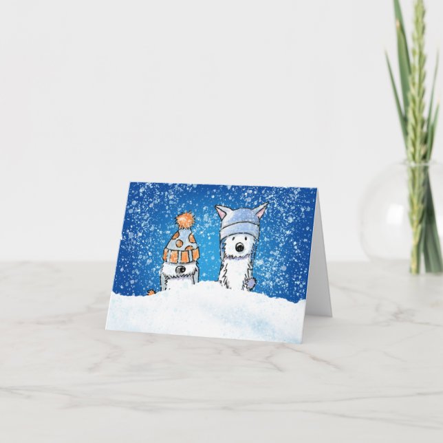 KiniArt Winter Westie Duo Card (Front)