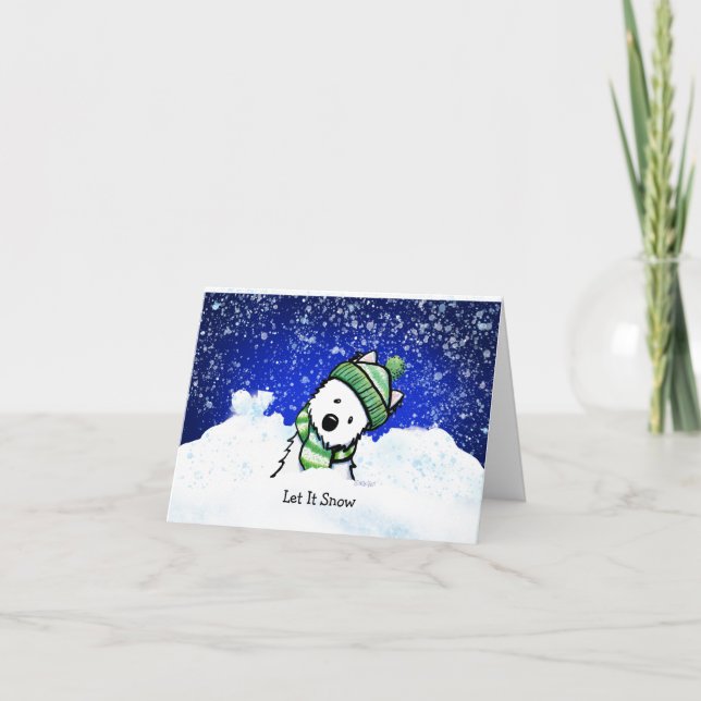 KiniArt Winter Westie Note Card (Front)