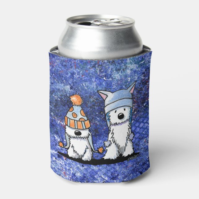 KiniArt Winter Westies Can Cooler (Can Front)