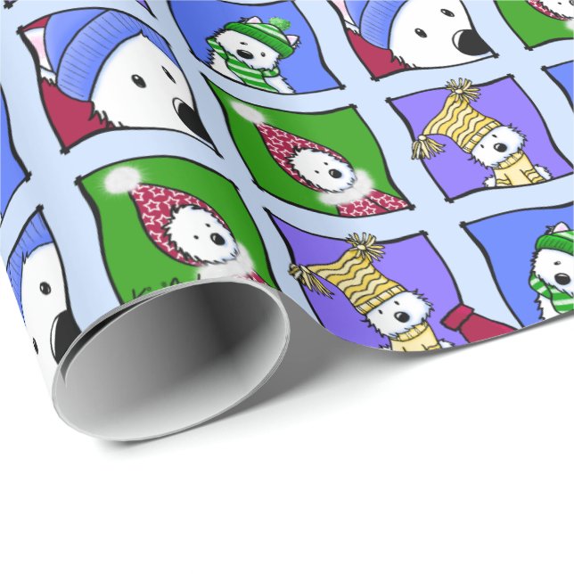 KiniArt Winter Westies Wrapping Paper (Roll Corner)