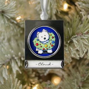 KiniArt Wreath Westie Personalised Ornament