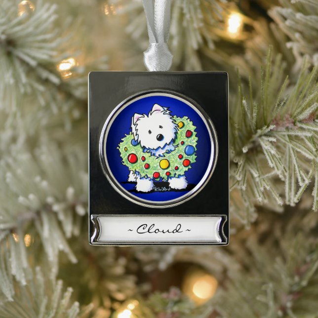 KiniArt Wreath Westie Personalised Ornament (Tree)