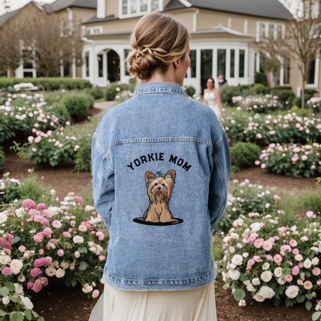 KiniArt Yorkie Denim Jacket (Wedding Back)