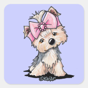KiniArt Yorkie Gem Square Sticker