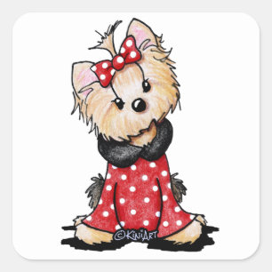KiniArt Yorkie Valentine Square Sticker