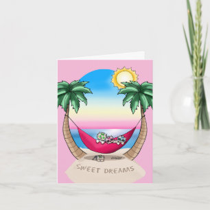 KiniArt Yorkies Tropical Dream Note Card