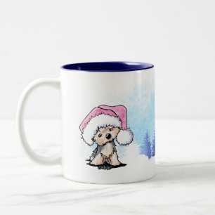 KiniArt Yorkshire Terrier Christmas Two-Tone Coffee Mug