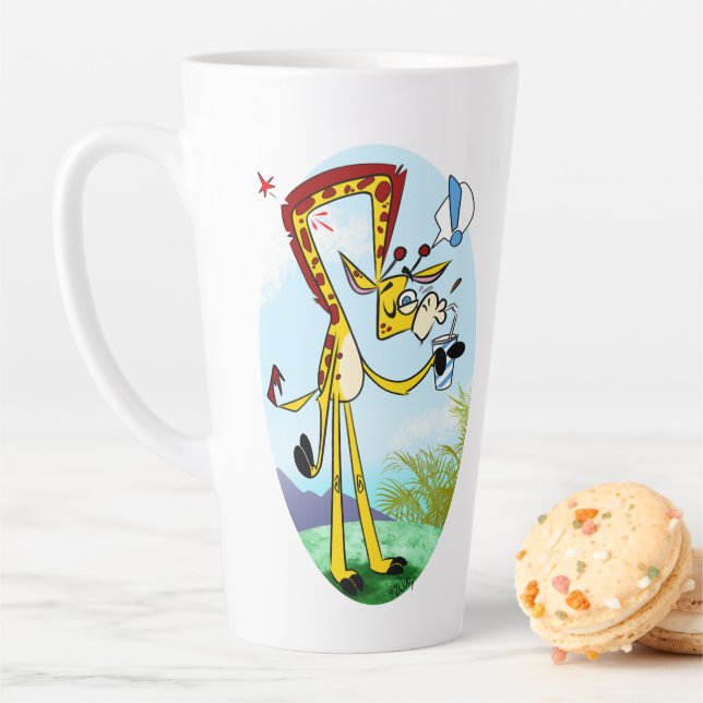 KINK IN MY DRINK GIRAFFE by Jeff Willis Art Latte Mug (In Situ)