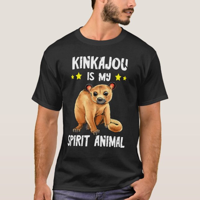 Kinkajou Is My Spirit Animal Honey Bear Night Ape  T-Shirt (Front)