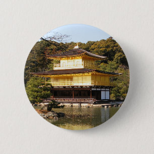 Kinkaku-ji 金閣寺 Temple of the Golden Pavilion 6 Cm Round Badge