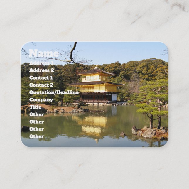 Kinkaku-ji 金閣寺 Temple of the Golden Pavilion Business Card (Front)