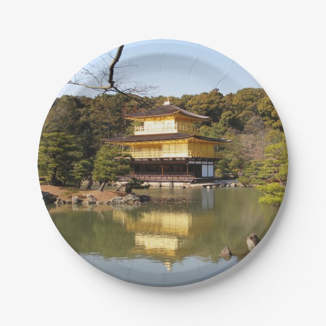 Kinkaku-ji 金閣寺 Temple of the Golden Pavilion Paper Plate (Front)