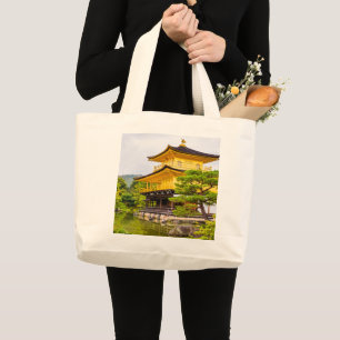 Kinkaku-ji, golden pavilion, Kyoto Large Tote Bag