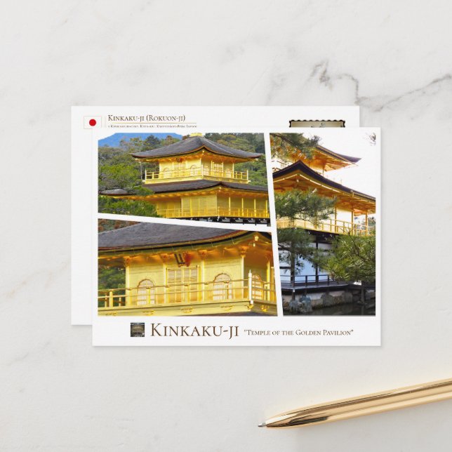 Kinkaku-ji (Kun-ji) Postcard (Front/Back In Situ)
