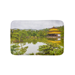 Kinkaku-ji Or Golden Pavilion And Pond, Kyoto Bath Mat