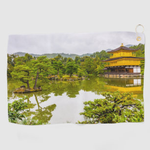 Kinkaku-ji Or Golden Pavilion And Pond, Kyoto Golf Towel