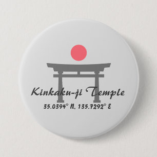Kinkaku-ji Temple Latitude Longitude 7.5 Cm Round Badge