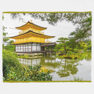 Kinkaku-ji, the golden pavilion, Kyoto Fleece Blanket