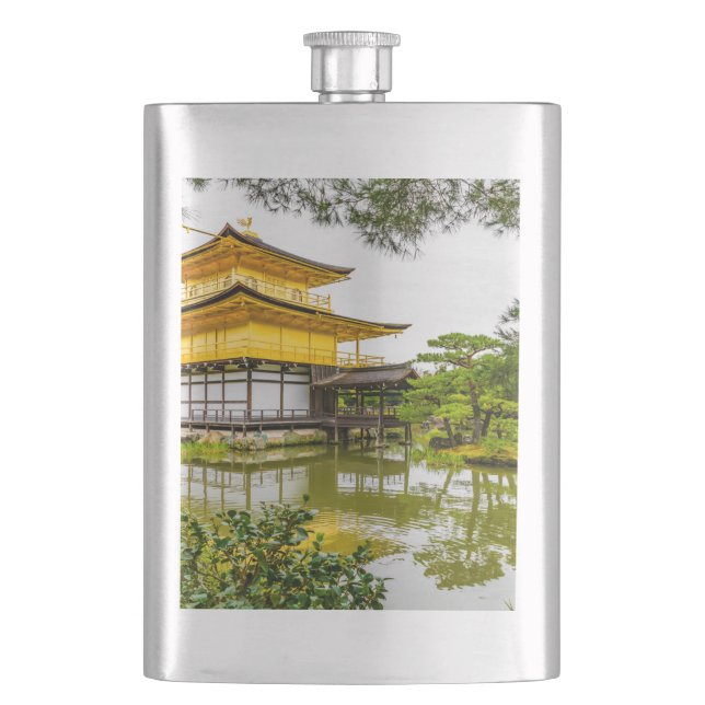 Kinkaku-ji, the golden pavilion, Kyoto Hip Flask (Front)
