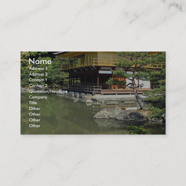 Kinkakuji, the Golden Pavilion, Kyoto, Japan Business Card (Front)