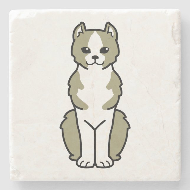 Kinkalow Cat Cartoon Stone Coaster (Front)