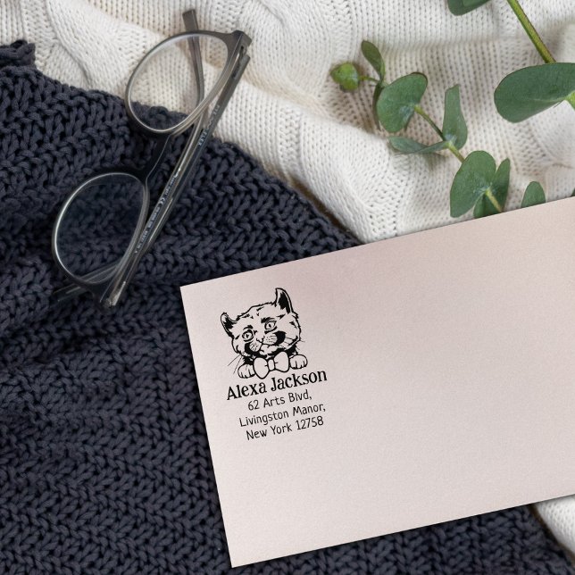 Kinkalow Cat Return Address Pet  Rubber Stamp (Creator Uploaded)