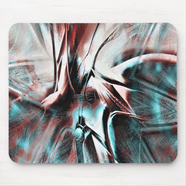 kinked brown red to blue pixelated drizzle texture mouse mat (Front)