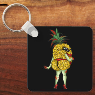 Kinky Adult Swinger Fruity Pineapple Key Ring
