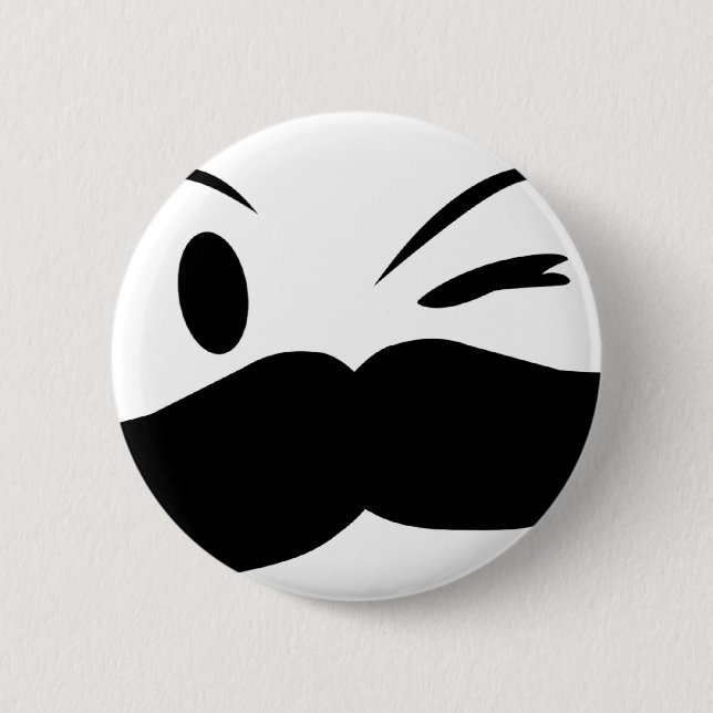 Kinky Moustache 6 Cm Round Badge (Front)