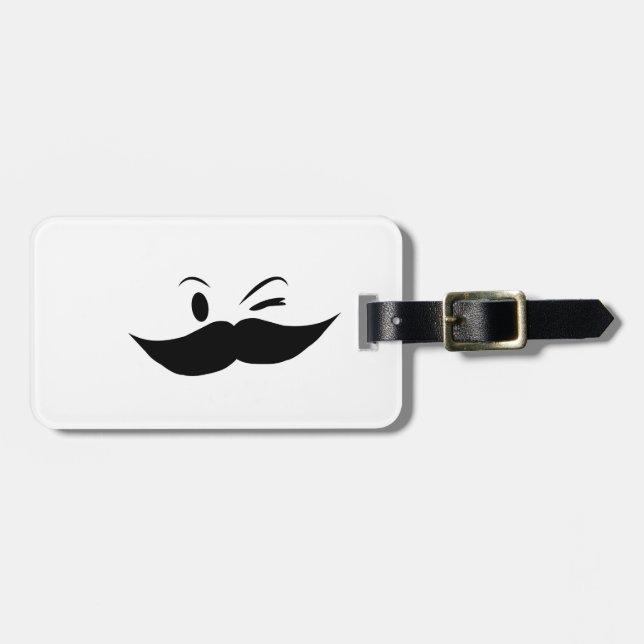 Kinky Moustache Luggage Tag (Front Horizontal)