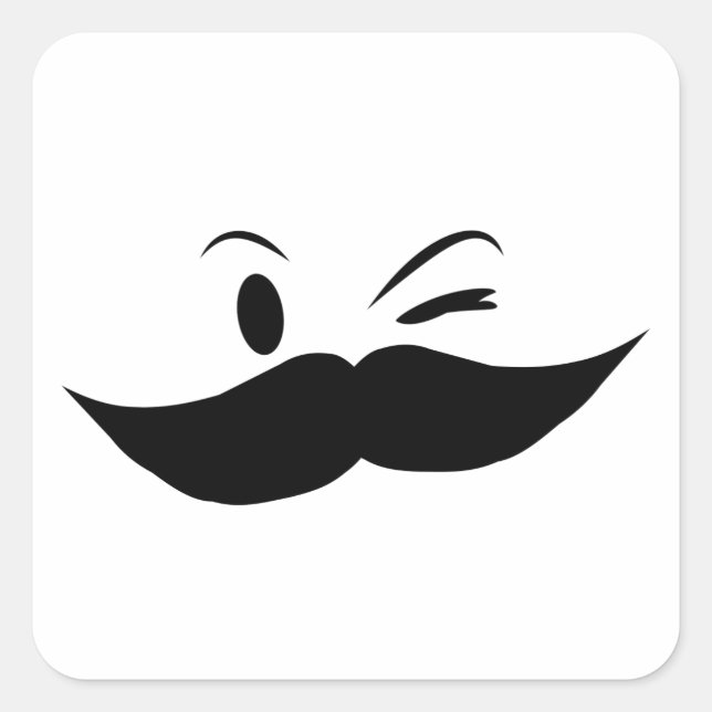 Kinky Moustache Square Sticker (Front)