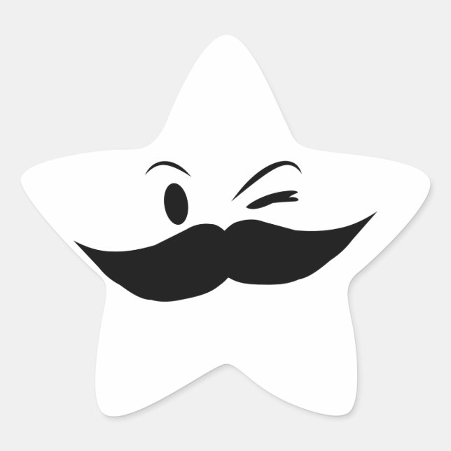 Kinky Moustache Star Sticker (Front)