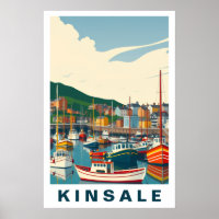 Kinsale Harbor Ireland Vintage Travel Art
