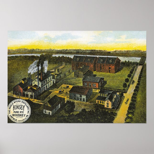 Kinsey Distillery Whiskey Linfield PA Poster (Front)
