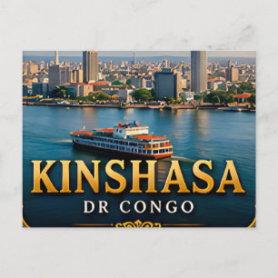 Kinshasa Congo River and Dynamic Skyline Postcard