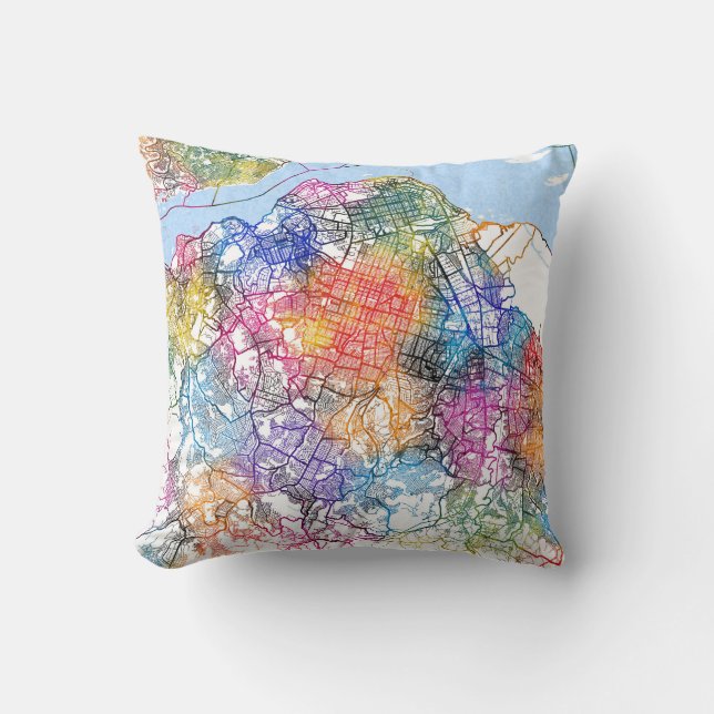 Kinshasa DR Congo City Map Cushion (Front)