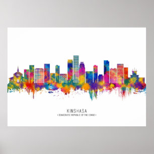 Kinshasa DR Congo Skyline Poster