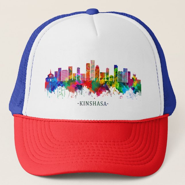 Kinshasa DR Congo Skyline Trucker Hat (Front)